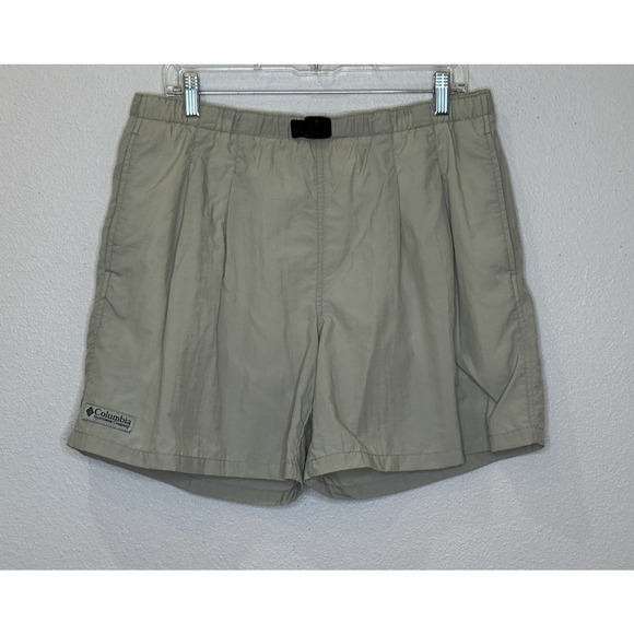 Columbia Other - Columbia Casual Swim Shorts Mens Size Medium Khaki Elastic Belted Waist Pockets